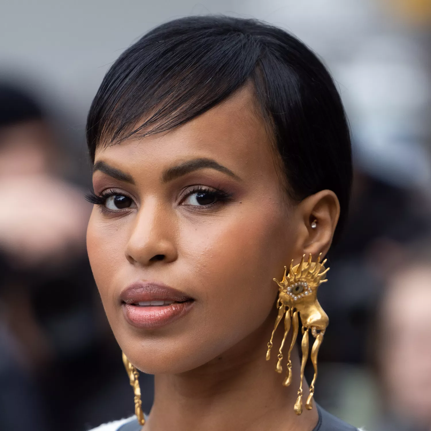 Sleek pixie with side bangs