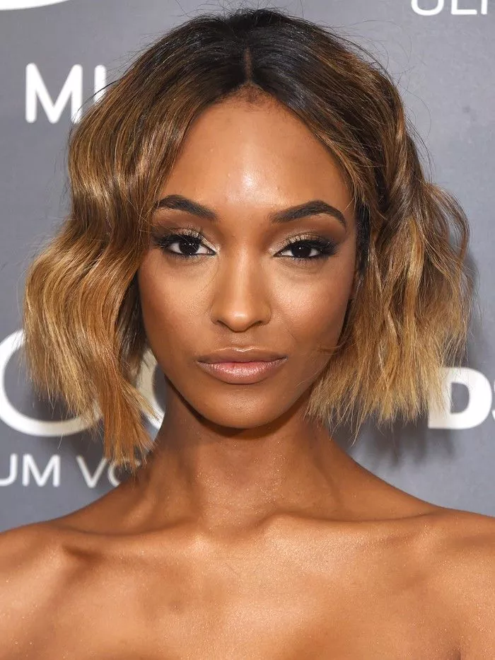 Center parted wavy lob